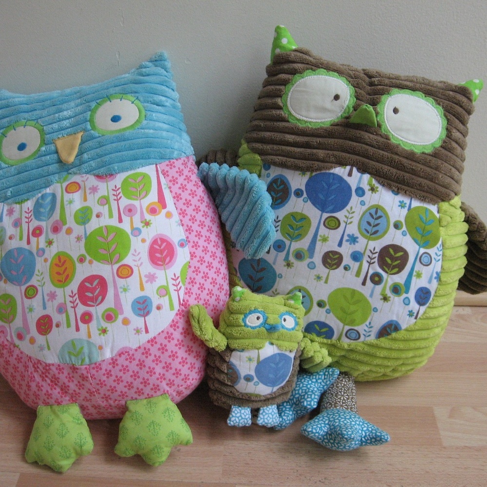Maison Chic bright stuffed Toy Owls Family